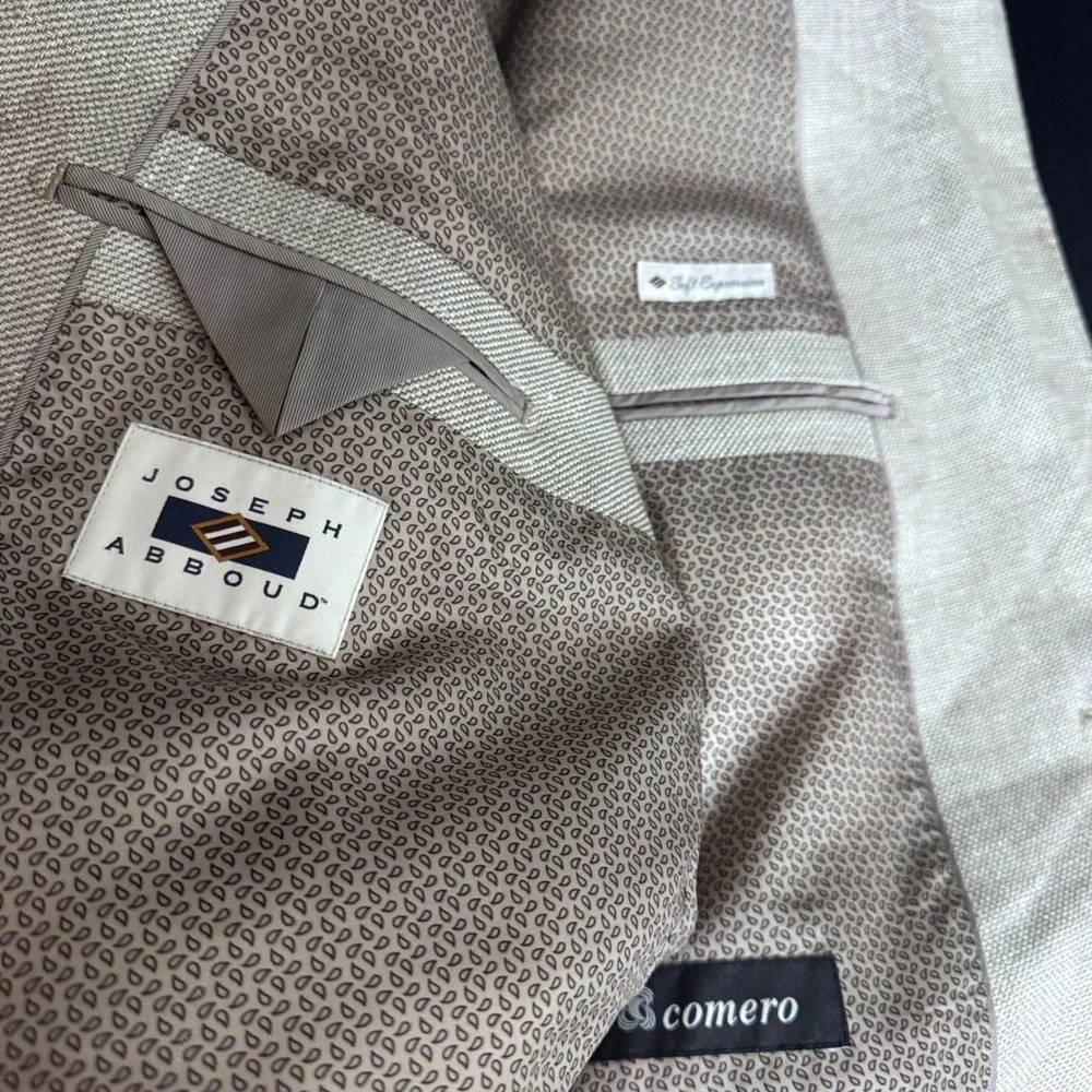 Joseph Abboud Heritage Blazer Mens 48L Gray Linen Wool‎ Blend (damaged)